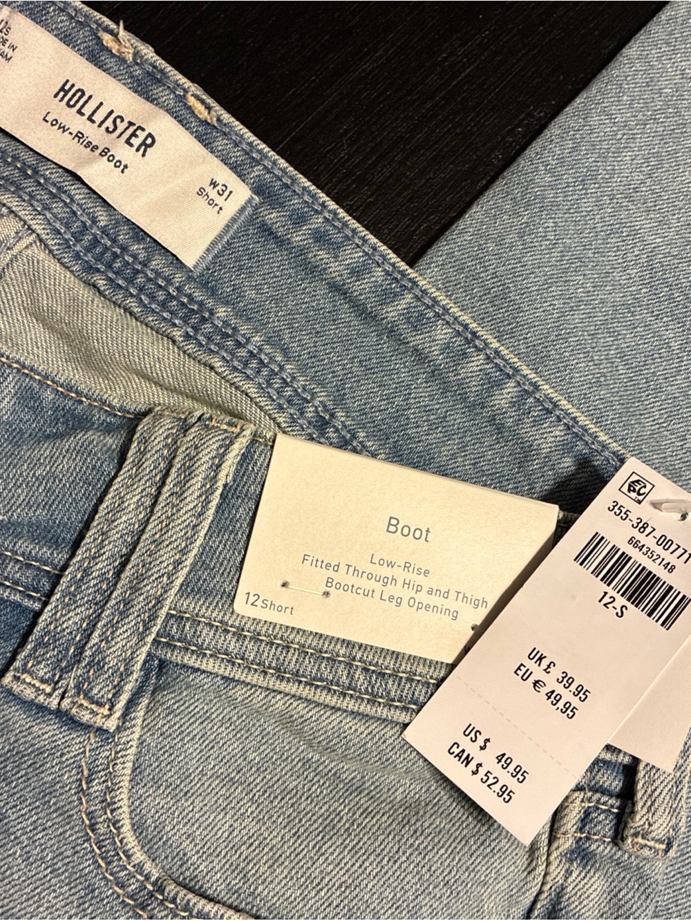 Hollister Light Wash Low-Rise Bootcut Jeans - Sz 31S/12S